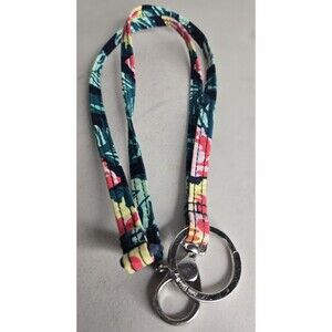 Vera Bradley Women's Signature Cotton Lanyard, Happy Blooms, One Size